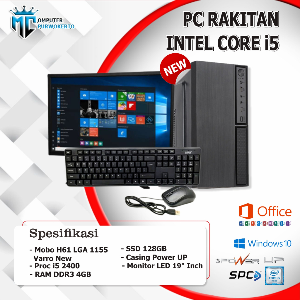 [New] PC Rakitan Lengkap H61 Core i5 Office/Admin/Game Siap Pakai