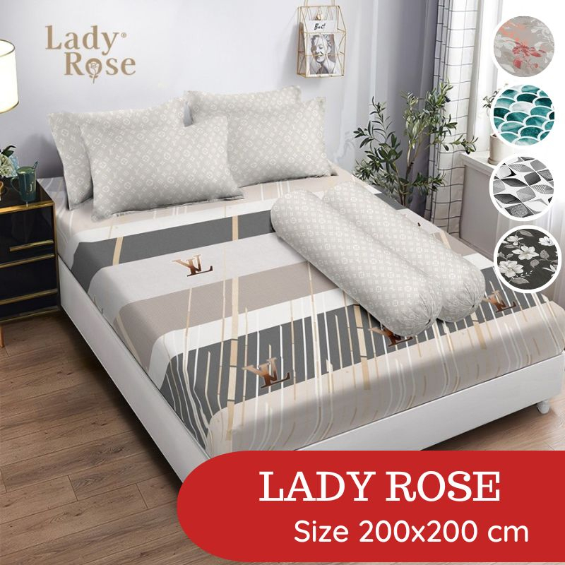 RC Lady Rose Sprei Flat  Ladyrose B2 Extra Size 200x200 cm Tinggi 20 cm Terbaru Motif Sarah Vania Ferren Jayden