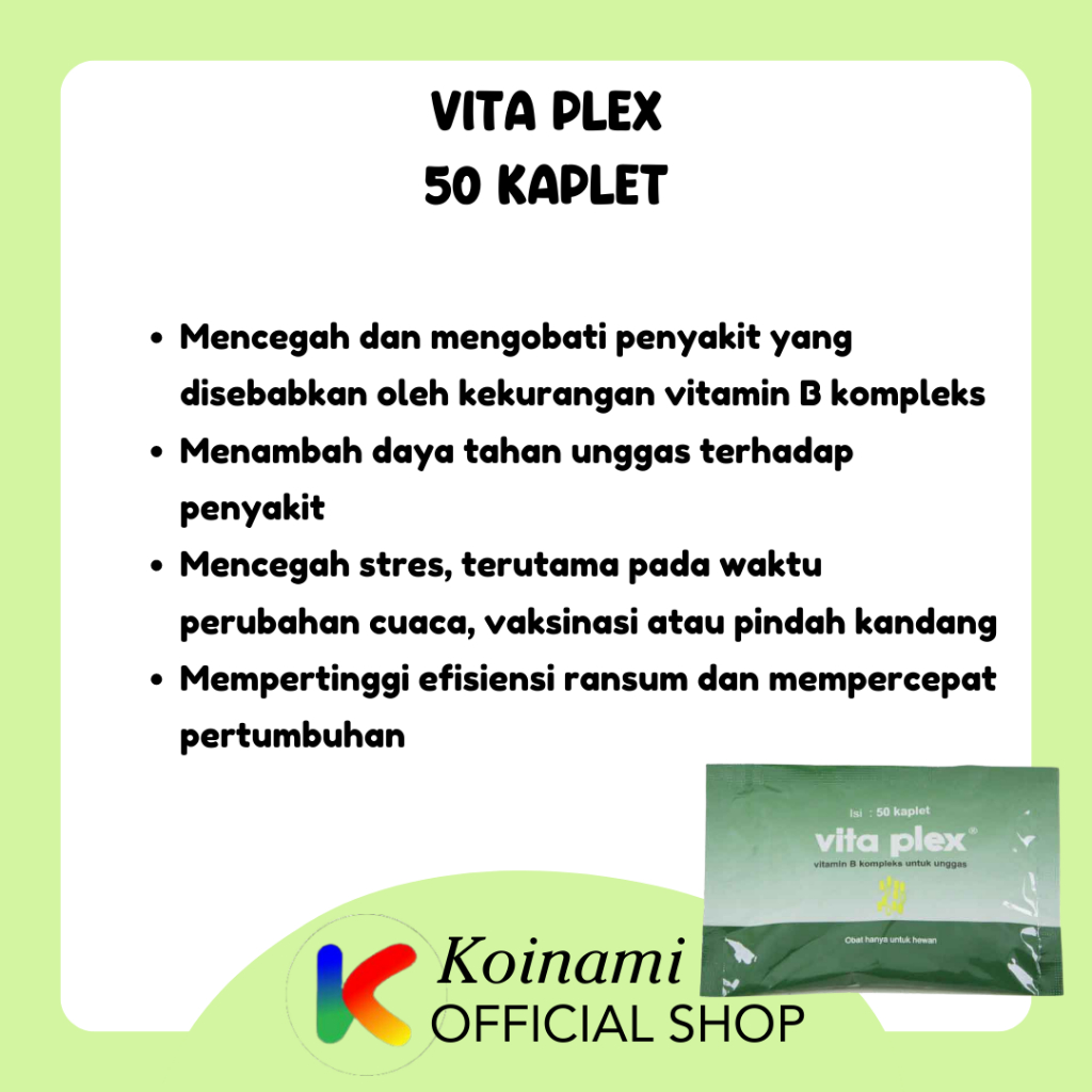 Vita Plex 50 Kaplet / Vitamin B kompleks Unggas / vitamin ayam bebek / Medion