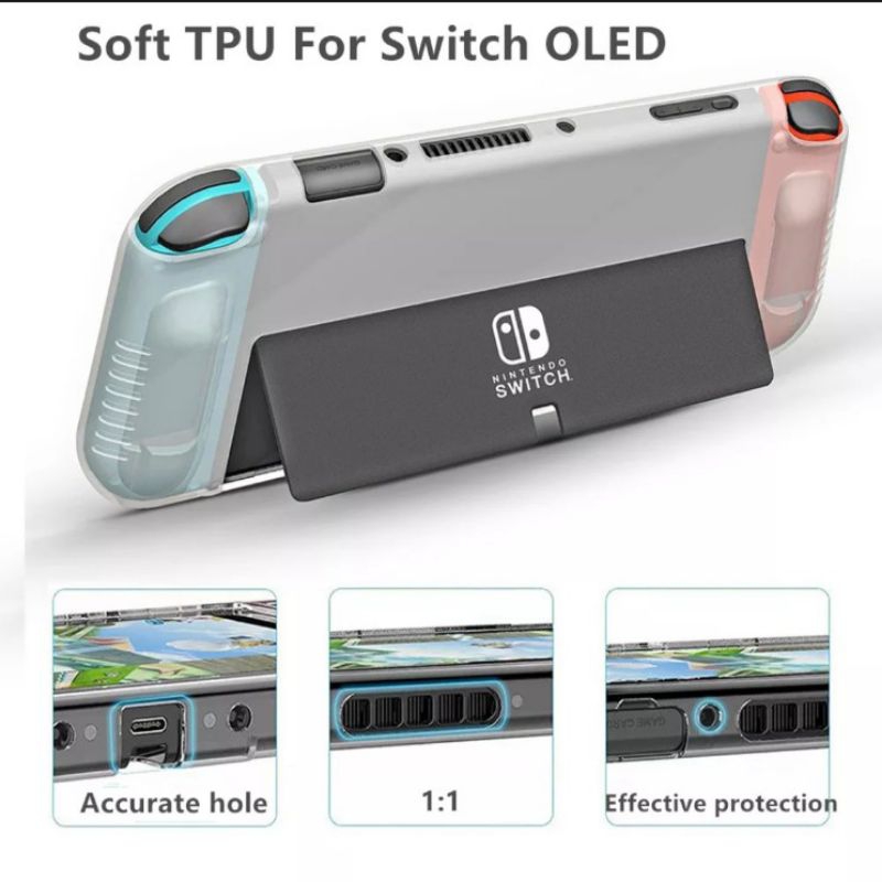 Casing Silikon Nintendo Switch OLED Bening Putih Silicone Case TPU