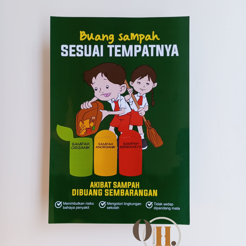 Poster Buang Sampah Sesuai Tempatnya - Poster Buang Sampah - Poster Sekolah