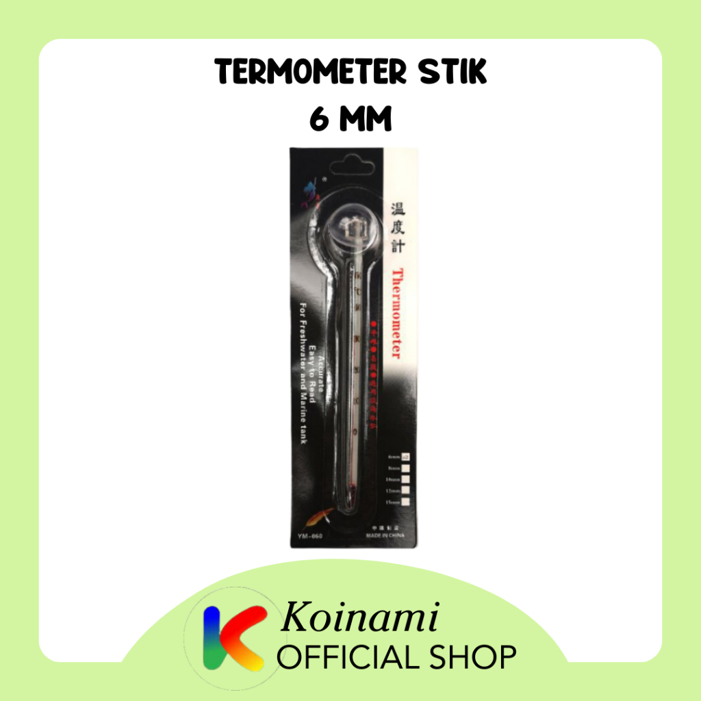 TERMOMETER STIK 6 mm / aquarium kolam aqua scape / THERMOMETER pengukur suhu air kolam termometer