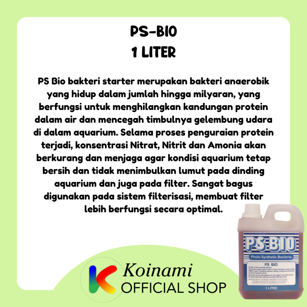 PS-BIO 1 liter / penjernih kolam ikan / penumbuh bakteri  / aquarium / bakteri starter