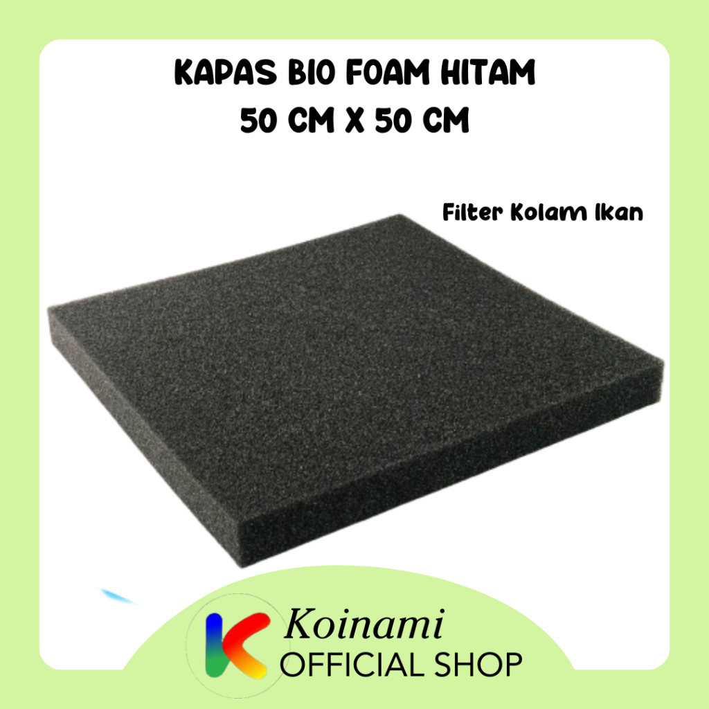 KAPAS BIO FOAM HITAM 50cm X 50cm / filter kolam ikan / aquarium  saringan air