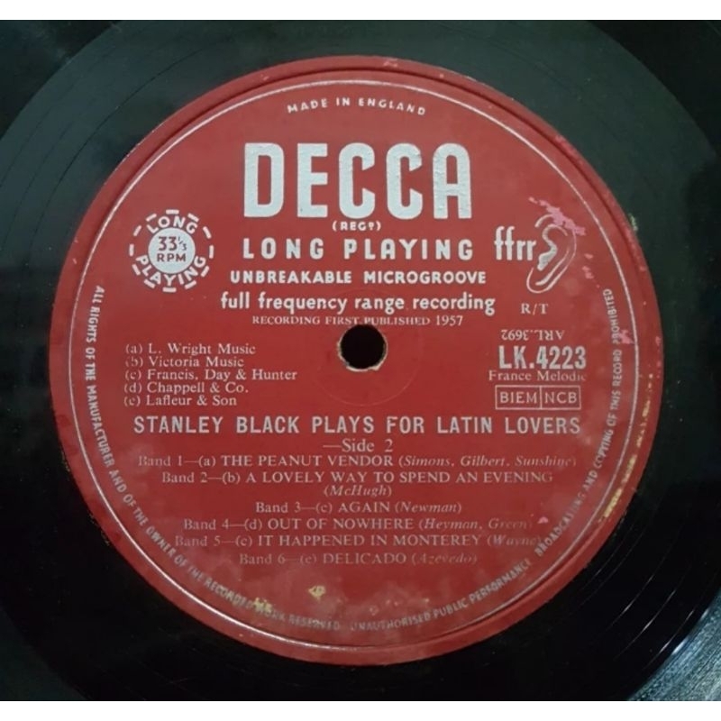 Vinyl Piringan Hitam 12 inch Stanley Black-Plays For Latin Lovers