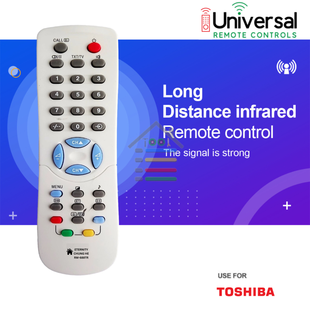 Remote TOSHIBA tv UNIVERSAL MULTI LCD LED TABUNG 688TR