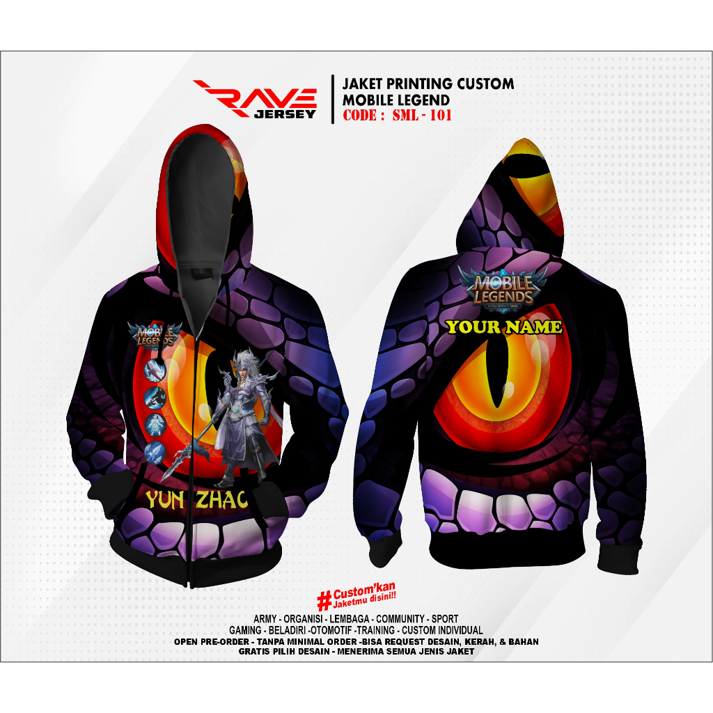 JAKET GAME MOBIL LEGEND FULL PRINTING SUBLIMATION CUSTOM (DESAIN SUKA SUKA)