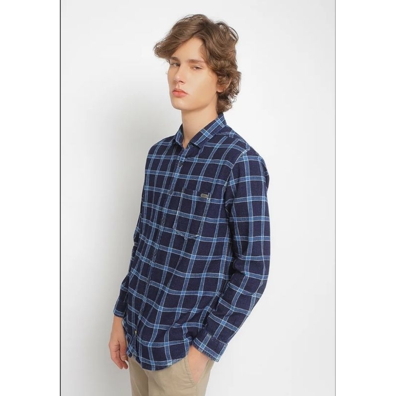 Kemeja Denim kotak kotak Lois jeans Original KLL 367 D