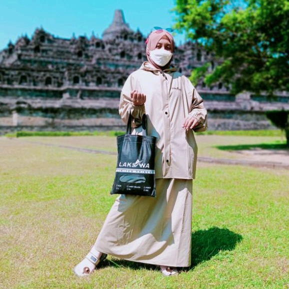 Jas Hujan Rok Mantel Hujan Setelan Baju Rok Premium Bahan PVC 0,25