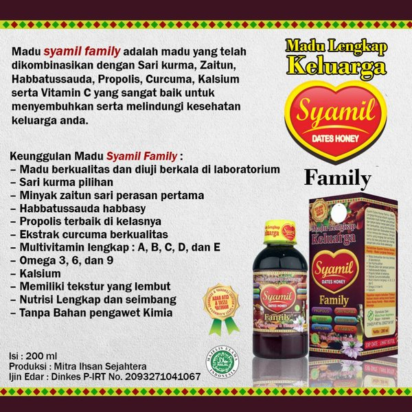 

SYAMIL FAMILY - Dates Honey Madu Keluarga 200ml Multimanfaat