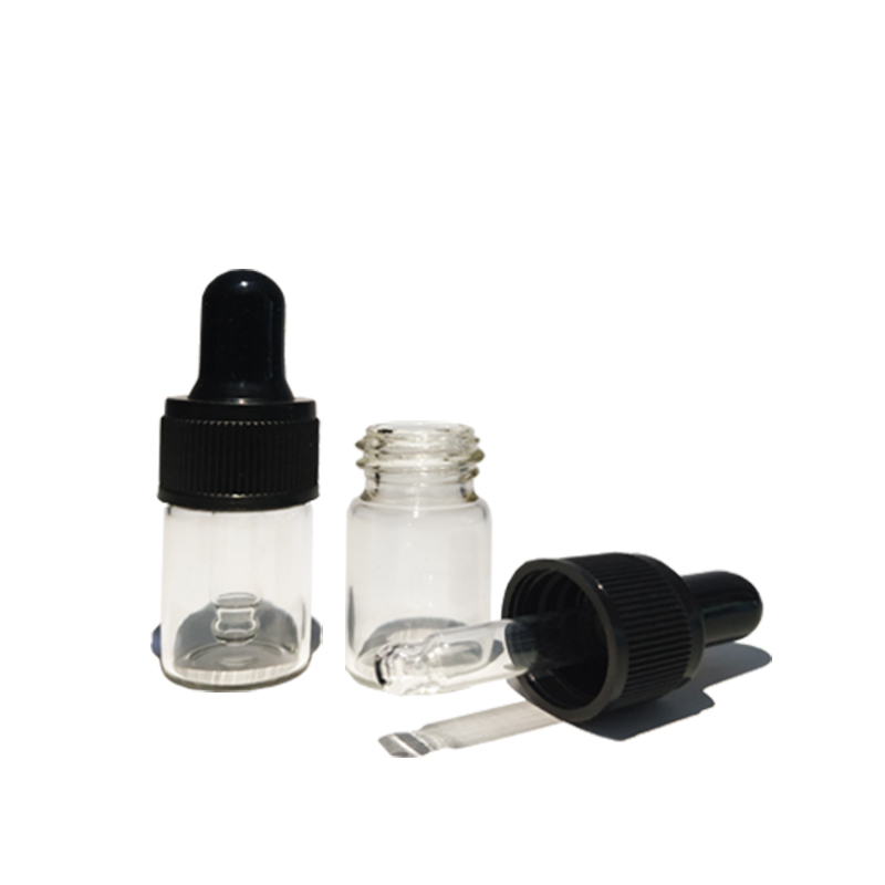 Botol Pipet Tetes 5ml Bening Clear Ring Hitam / Liquid / Essensial Oil