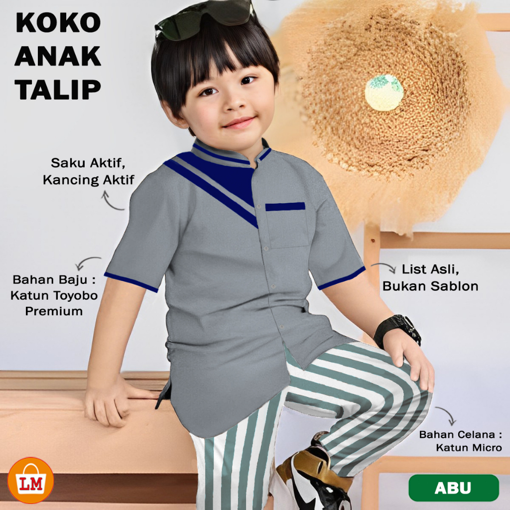 TERMURAH TERLARIS [ COD &amp; Gratis Ongkir ] Setelan KOKO ANAK LATIP Bahan Katun Toyobo Premium Stelan Baju Muslim Lebaran Anak Laki-Laki TERBARU LMS 26038 26041