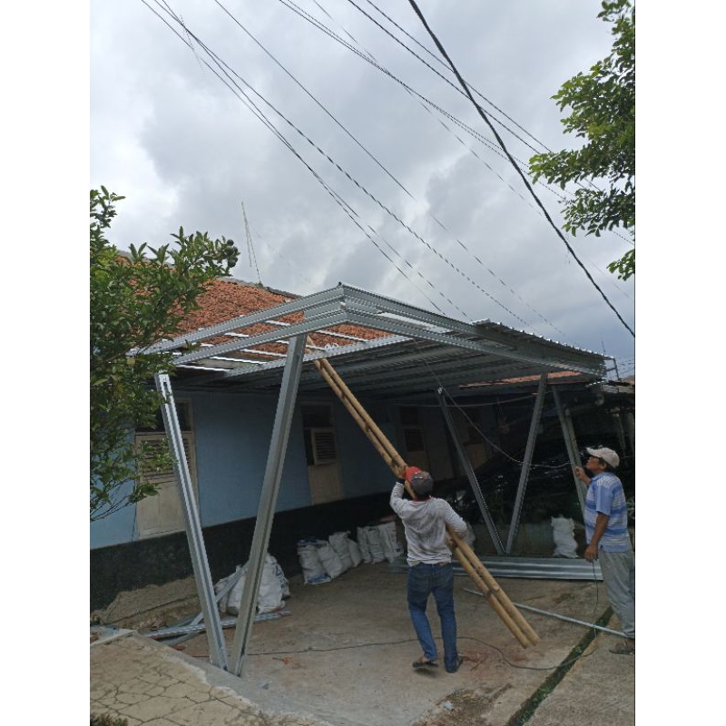 Kanopi bajaringan atap spandek