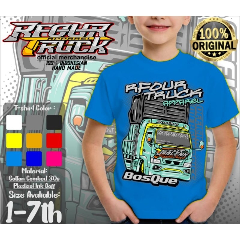 KAOS TRUK ANAK KAOS ANAK GAMBAR TRUK OLENG KAOS TRUCK MANIA ANAK BAJU KAOS TRUCK ANAK USIA 2-7 TAHUN