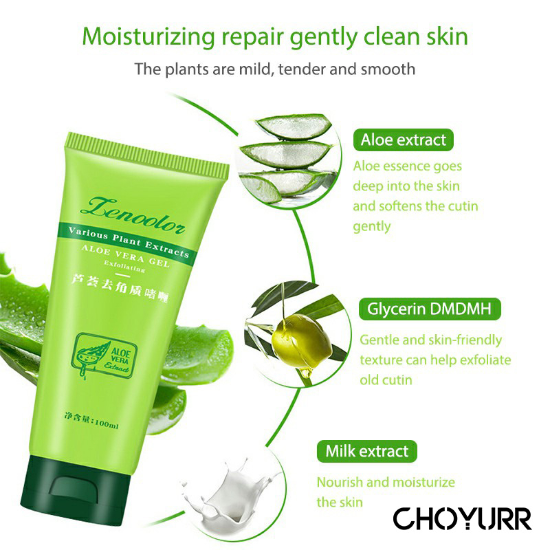 【COD】Lencolor Aloe Vera Centella Eksfoliasi Kulit Wajah Exfoliating Asiatica Peeling Gel -CH