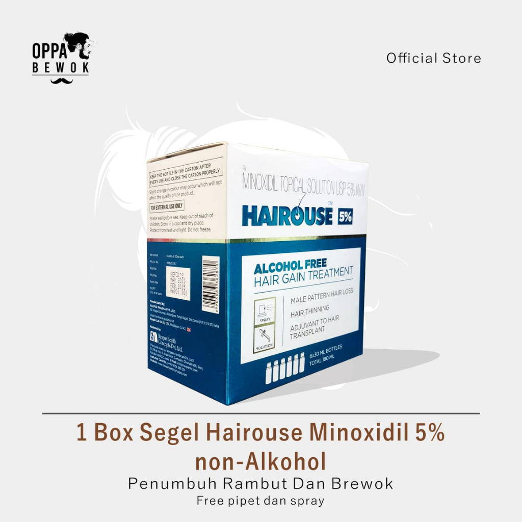 Grosir 1 Box Hairouse Minoxidil 5% Penumbuh Rambut dan Brewok