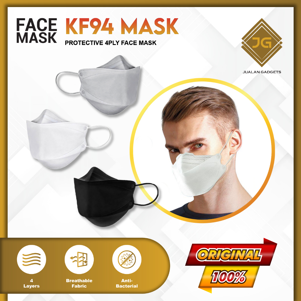 Masker medis 4 lapis KF94 Korea convex Masker Impor - 10 Pcs