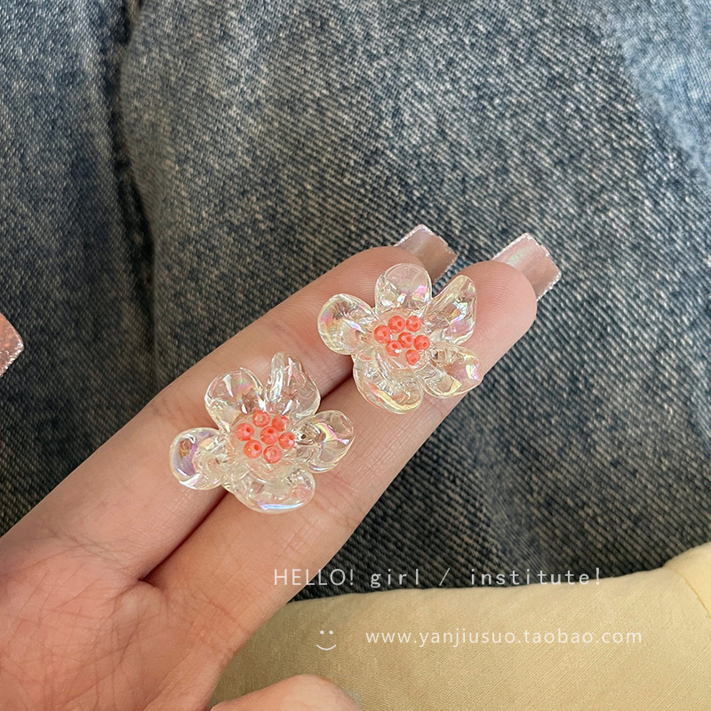 COD❤️1 Sepasang Anting Bunga Bahan Akrilik Korea Lucu Fashion Gaya Untuk Wanita- cl