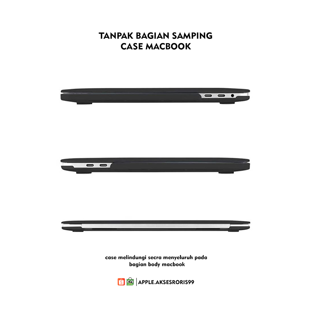 Case Macbook Air M1 13 Inch &amp; 2020 [ A2337 A2179 A1932 ] MBA Casing Cover Matte Black Transparan Crystal Bening