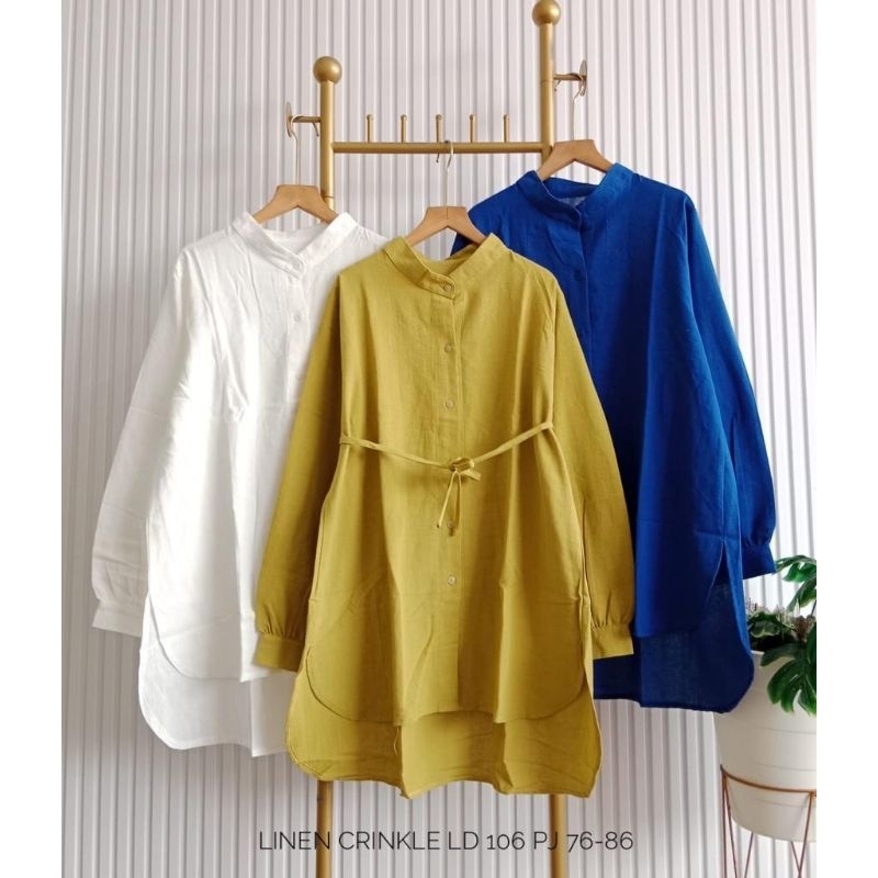 ASIMETRIS LINEN CRINKLE BLOUSE