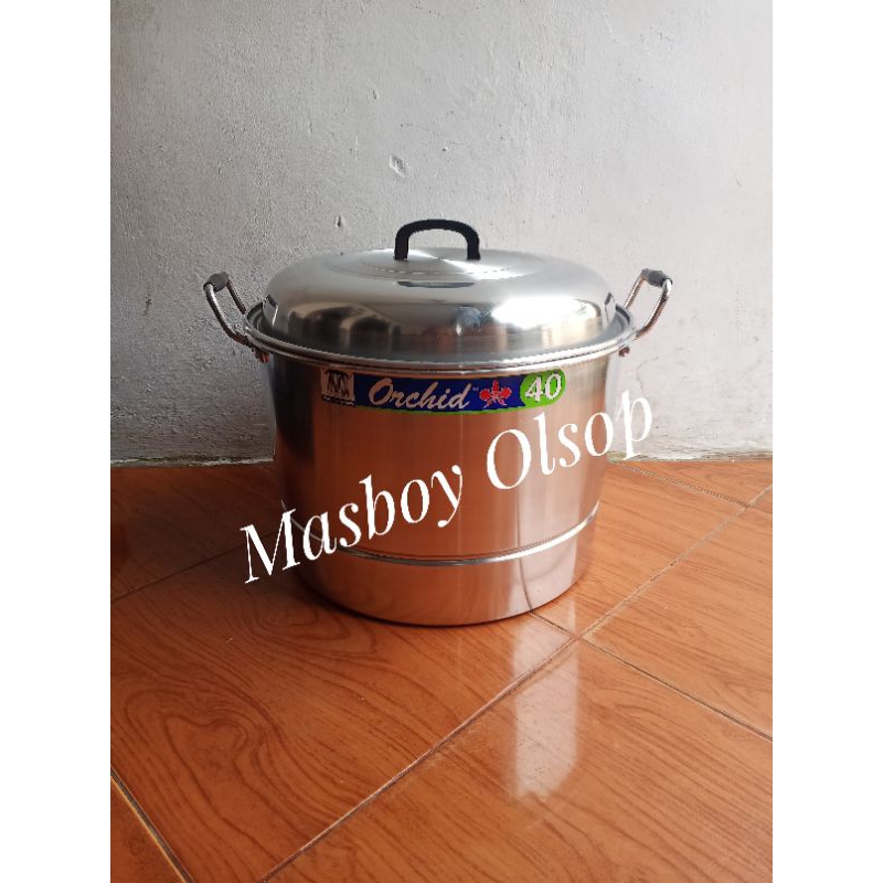 Panci Serbaguna Alumunium Orchid 40 cm / Dandang Langseng Steamer