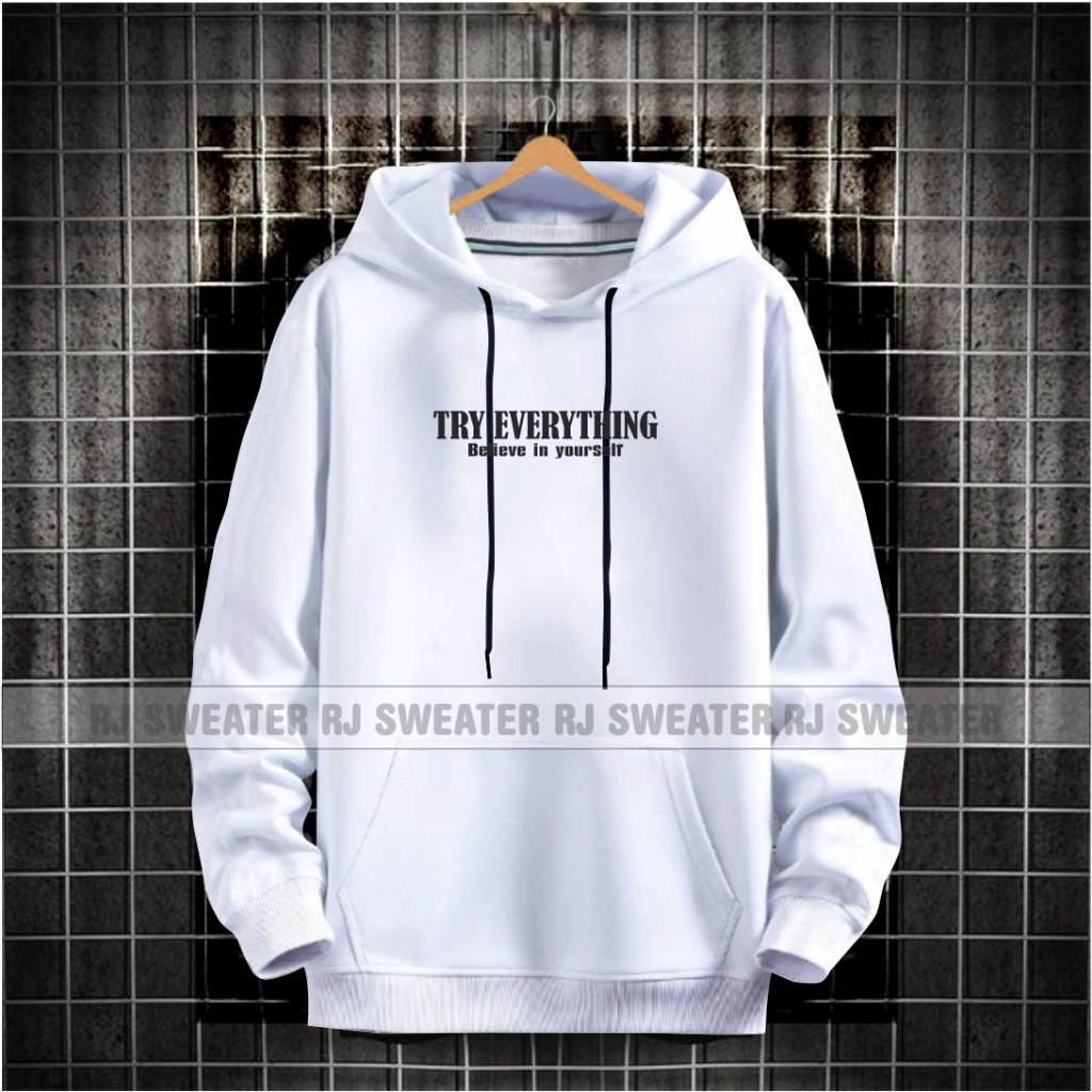 Sweater hoodie pria TRY EVERYTHING terbaru / hoodie pria kekinian kwalitas distro