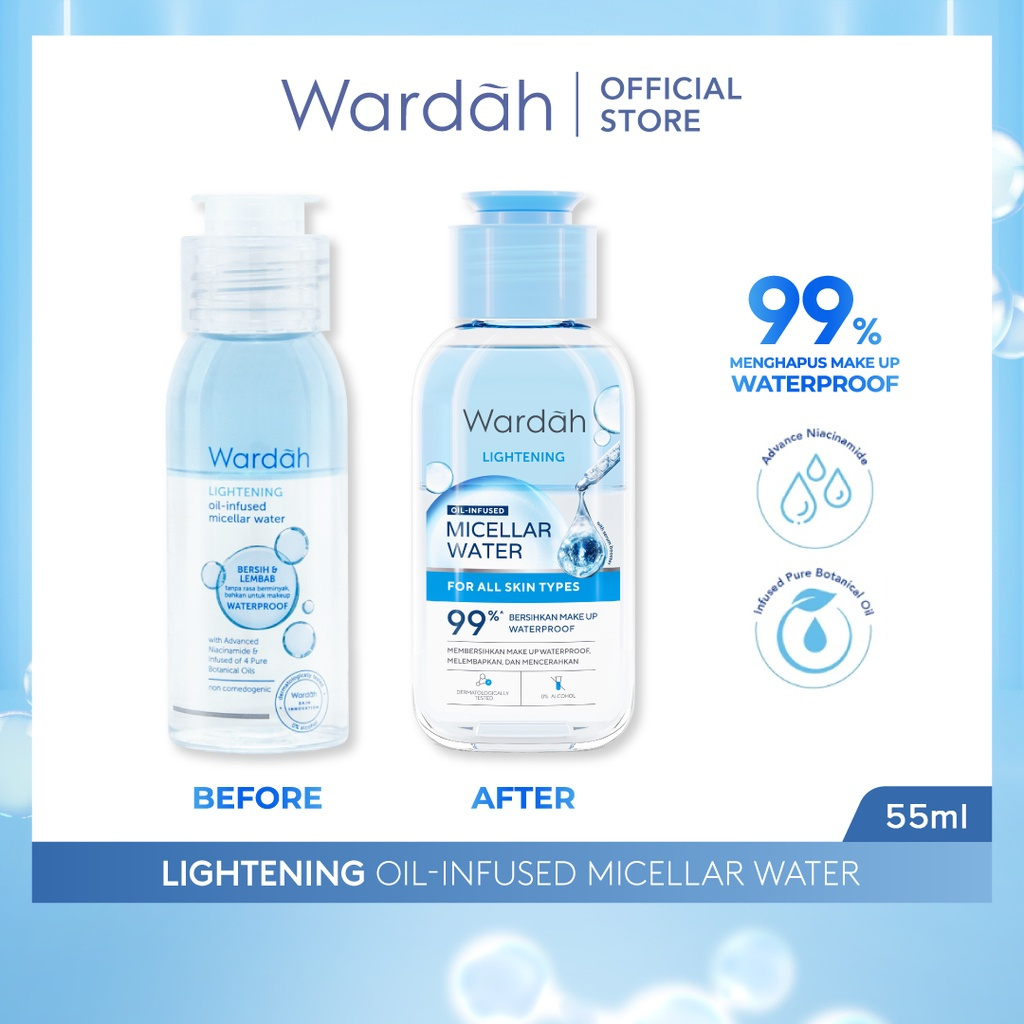 Qeila - WARDAH Lightening Oil Infused Micellar Water 105 ML &amp; 55ML