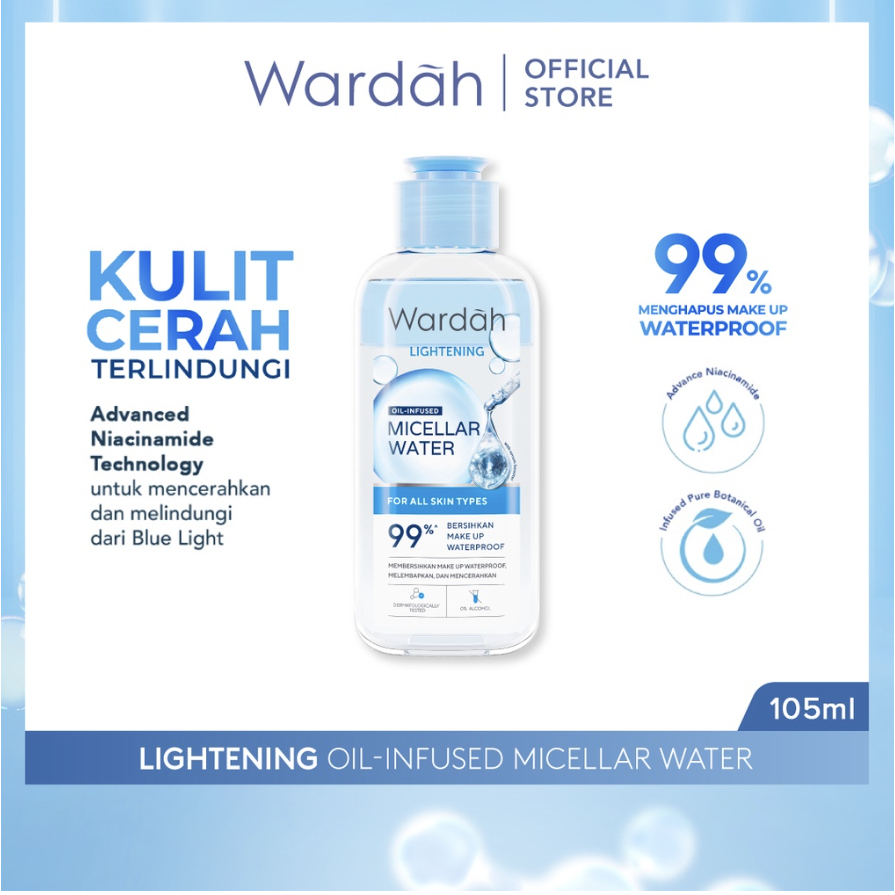 Qeila - WARDAH Lightening Oil Infused Micellar Water 105 ML &amp; 55ML