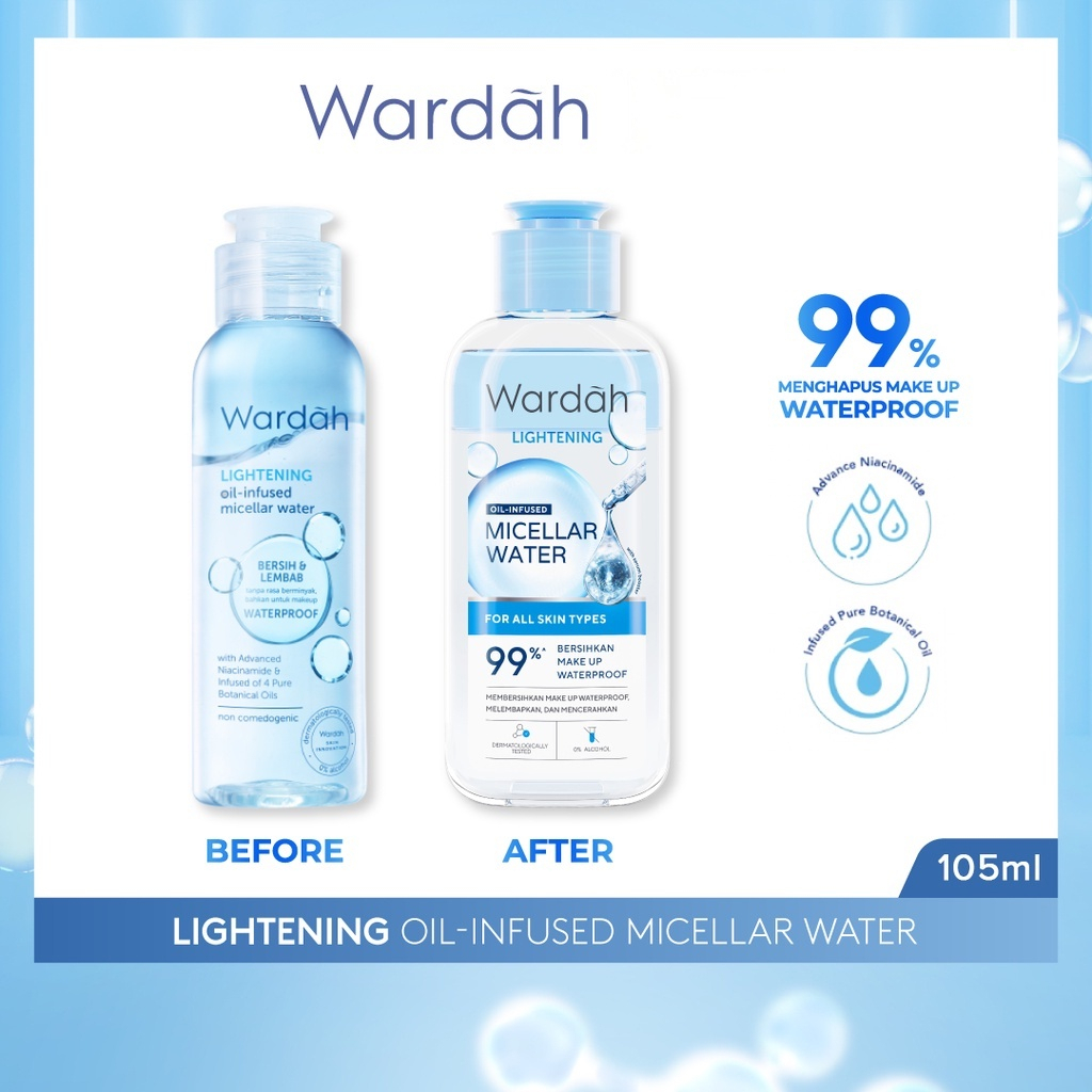 Qeila - WARDAH Lightening Oil Infused Micellar Water 105 ML &amp; 55ML