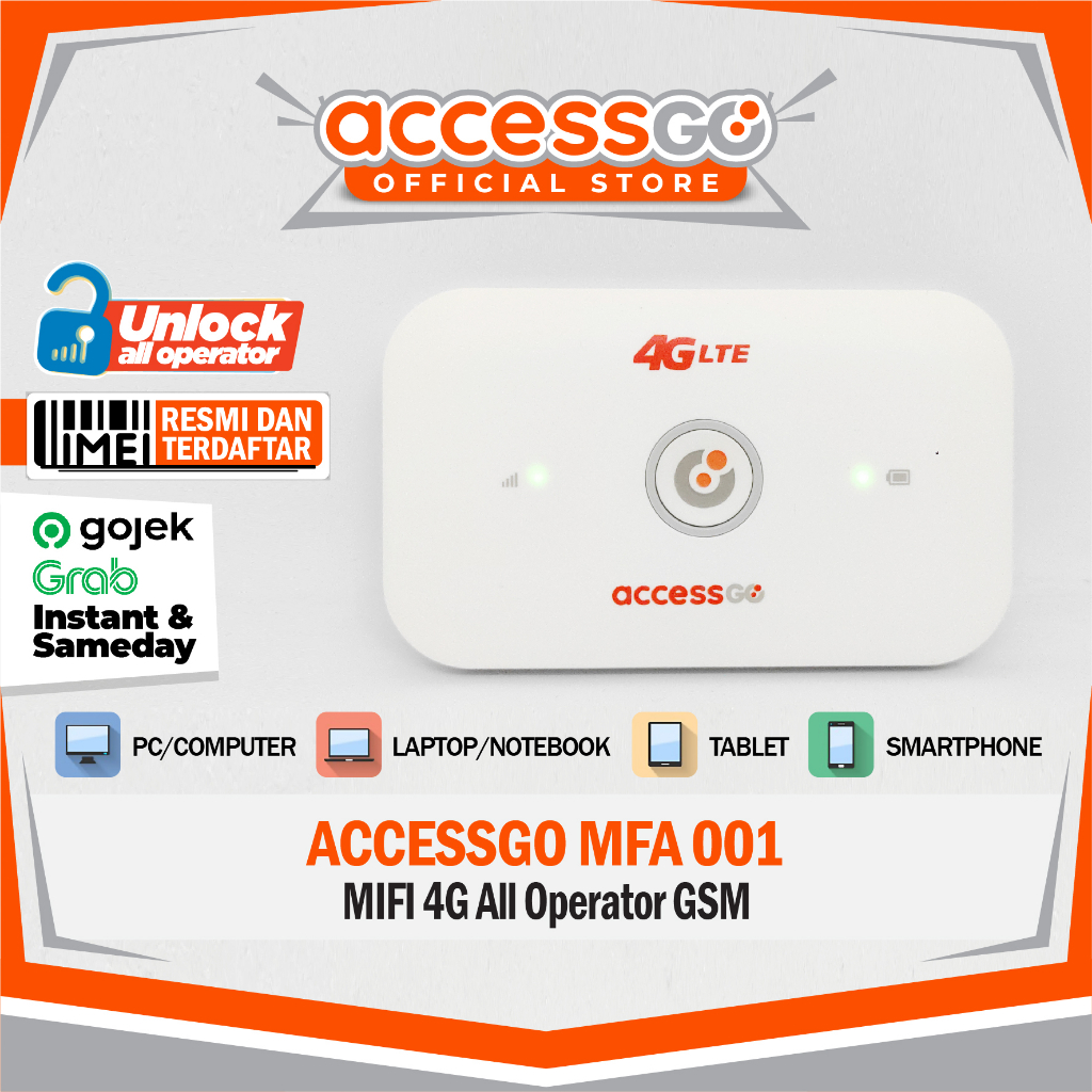 Modem wifi Sim Card AccessGo MiFi MFA-001 4G All Operator GSM + SMARTFREN