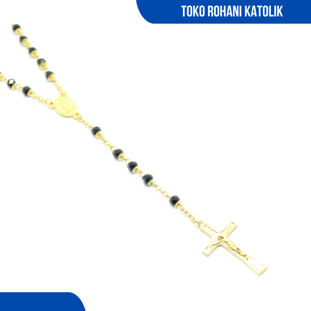 ROSARIO CEKO CANGKANG EMAS / ROSARIO KALUNG KATOLIK / ROSARIO KATOLIK WANITA PRIA / KALUNG ROHANI / KONTAS