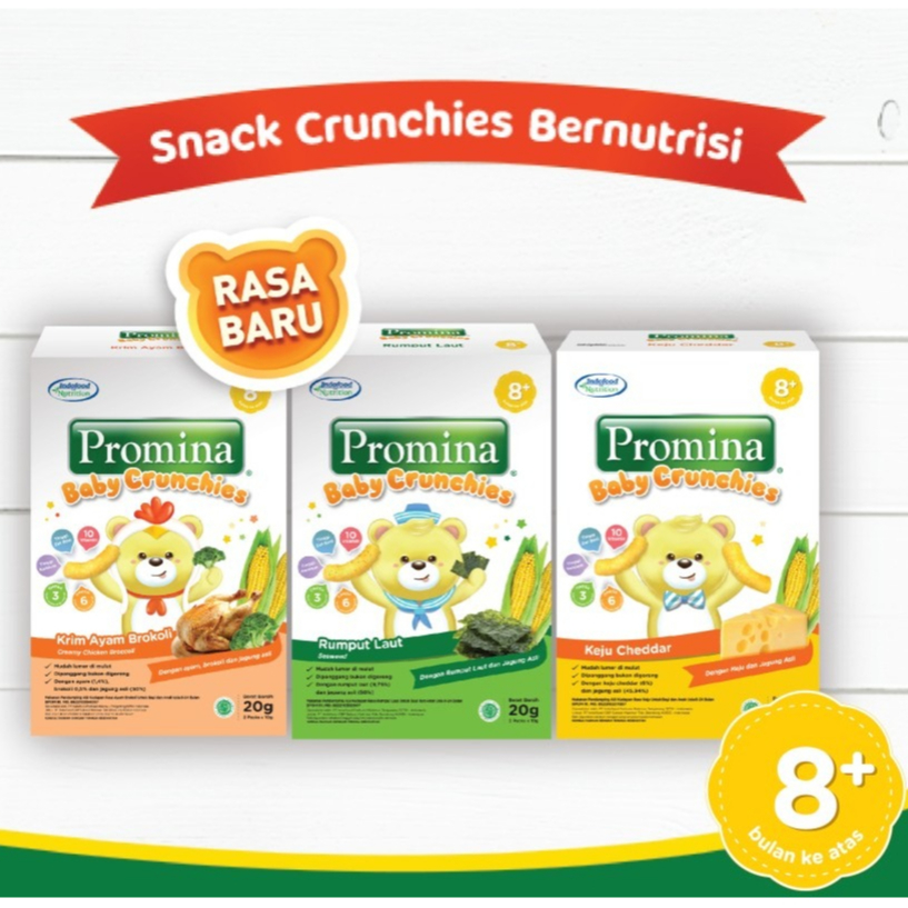 Cemilan Bayi Snack Anak Promina Baby Crunchies 20gr 8m+