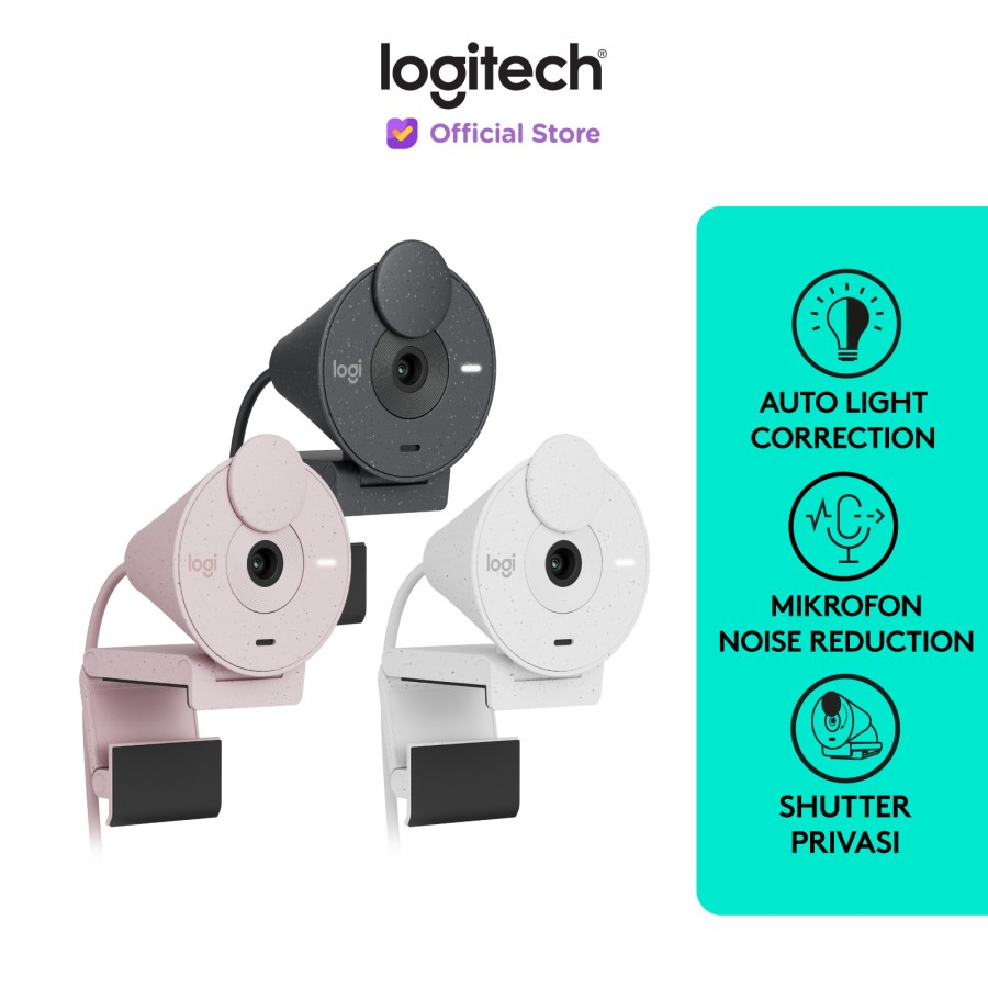Logitech Brio 300 Webcam FHD HDR 1080p Noise Reduction
