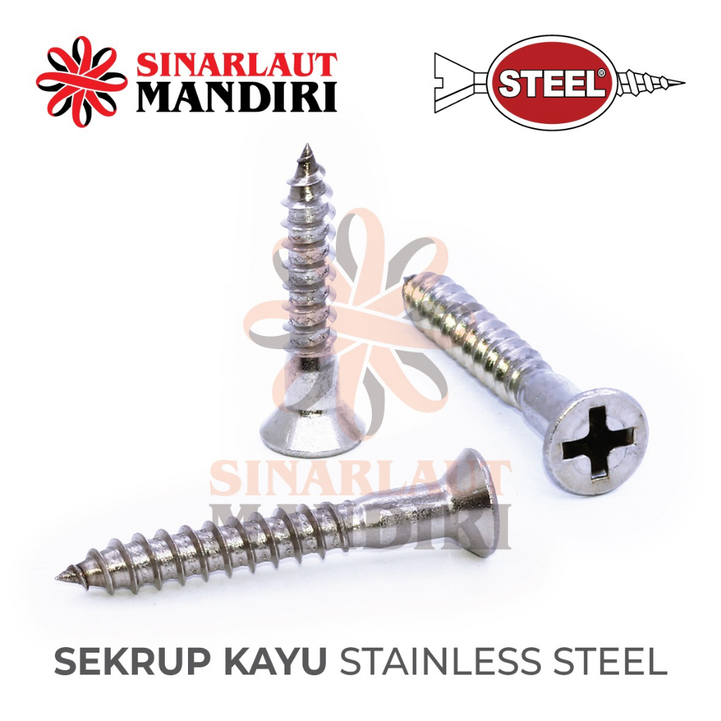 Sekrup Kayu SS / Skrup Kayu Wood Screw Stainless Steel (+) 2 x 9