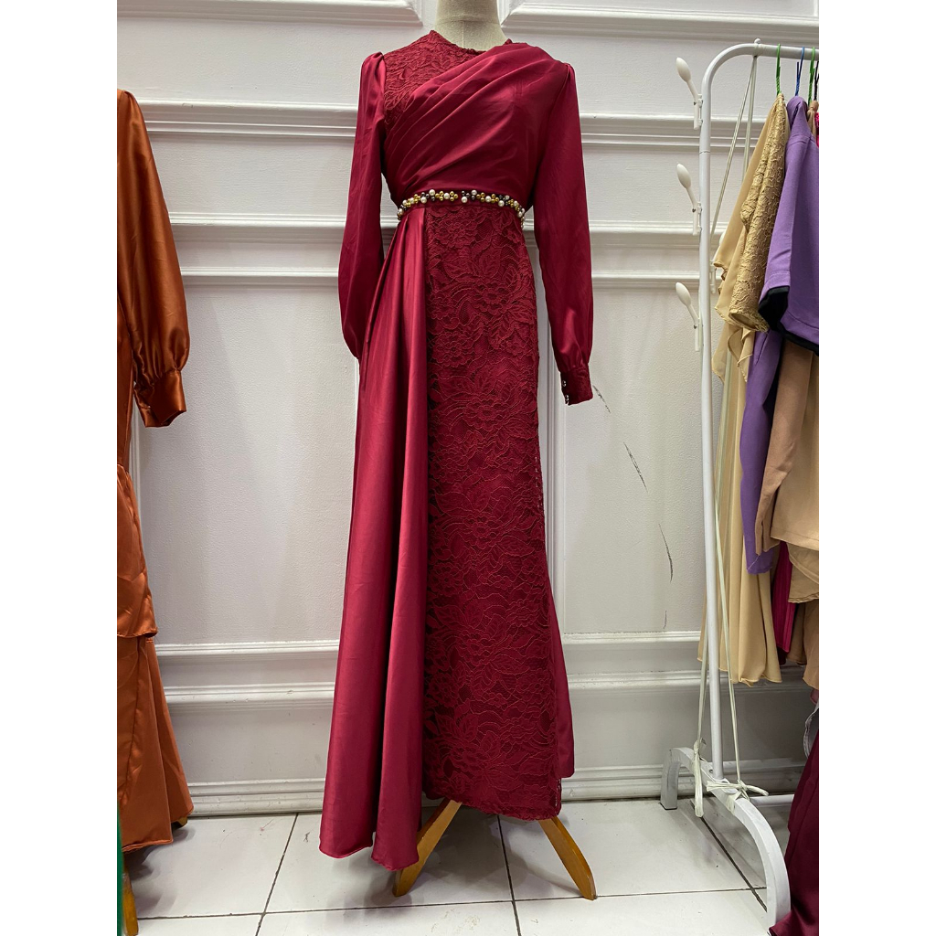 ( VM )- Vanesha Margaretta - 697 dress wanita - fashion muslim - dress pesta