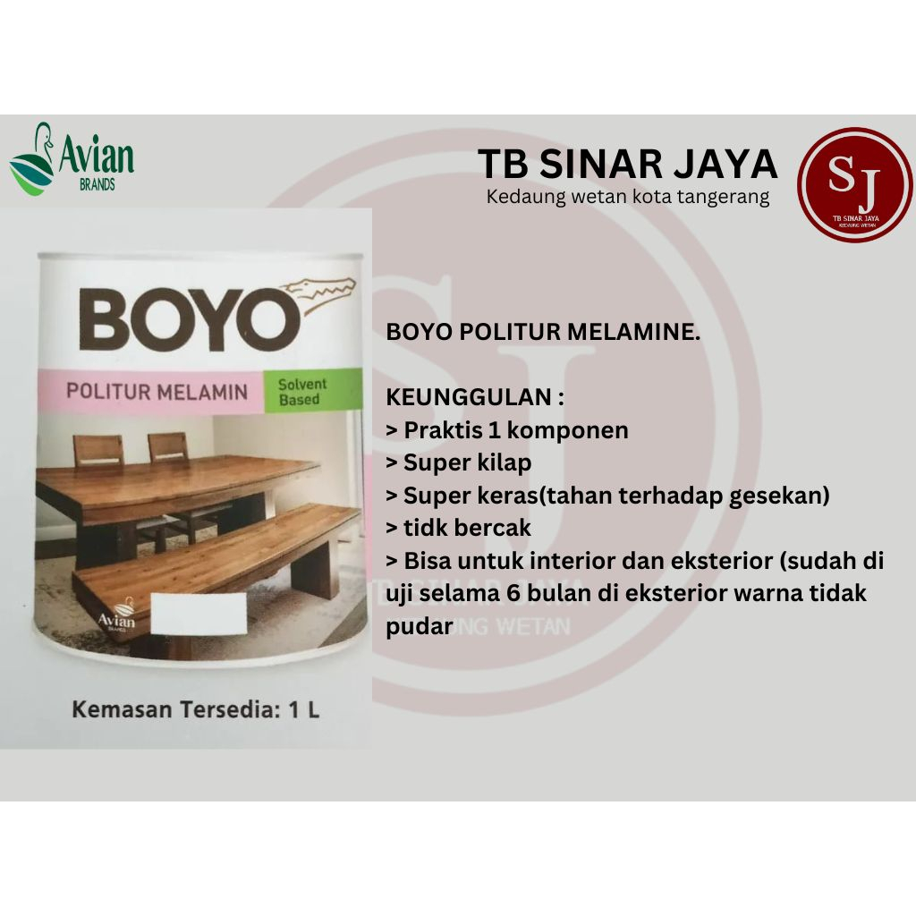 AVIAN BOYO  MELAMIN CAT KAYU KEMASAN 1KG