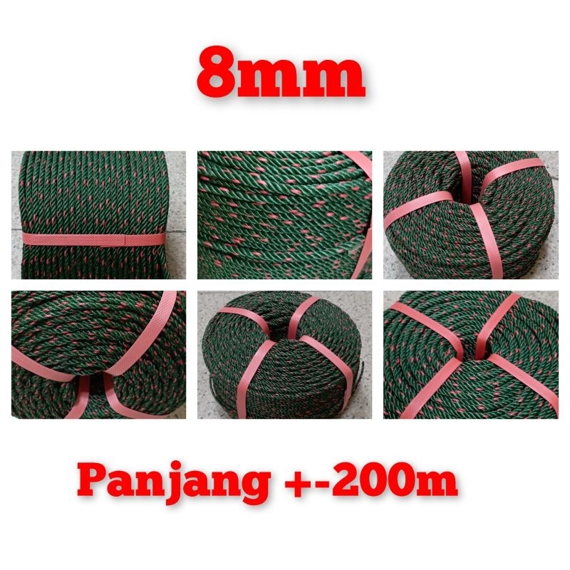 tali tambang 8mm/tali tambang plastik 8mm (1 roll)