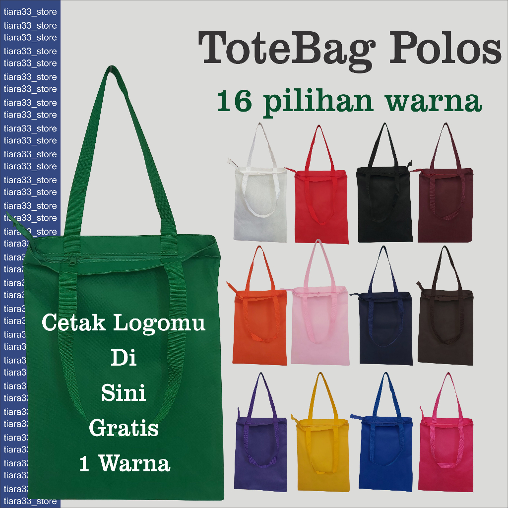 tote bag spunbond resleting tebal - tas souvenir