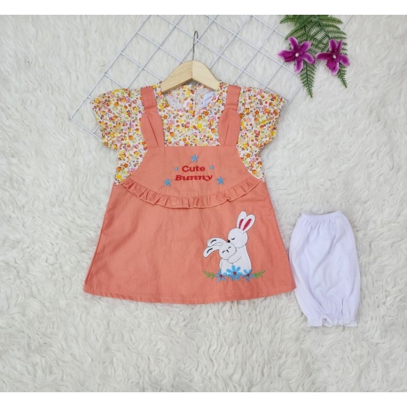 Baju bayi perempuan Set Dress *cute Bunny* baby girl