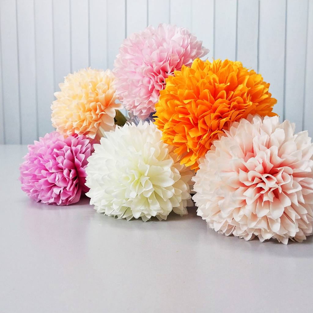 Bunga Dandelion Plastik Bunga Hias Palsu Dekorasi Pesta Artificial Flower PomPom Mum Satu7an PBP121