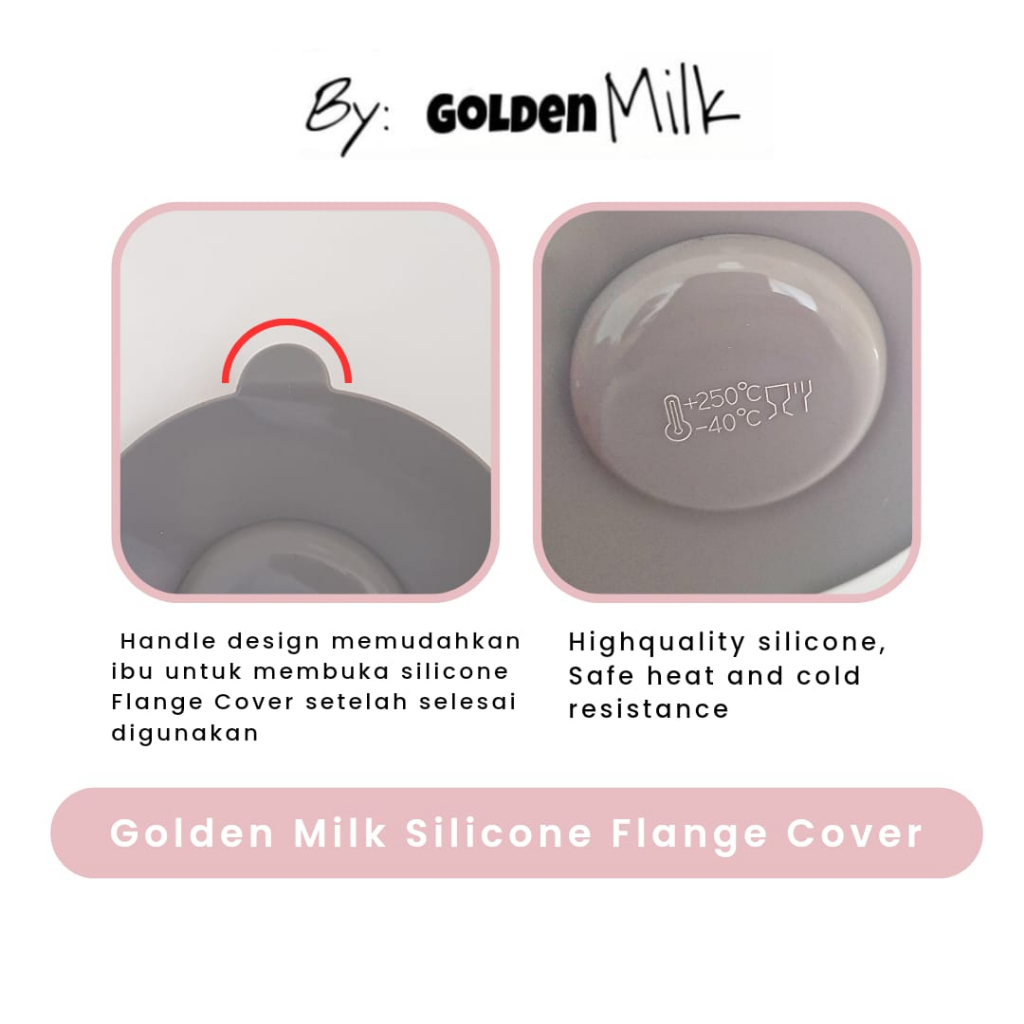 Golden Milk Silicone Flange Cover / Penutup Corong Pompa ASI / Penutup Gelas / Kinmade / Insert Cover / handsfree / corong spectra / dengan tarikan / menutup rapat / higienis / penutup pompa asi handsfree / aksesoris pumping / ibu menyusui / pompa asi