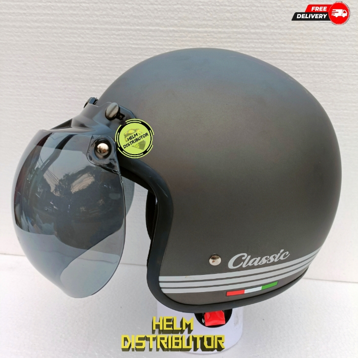 HELM BOGO CLASSIC MURAH UNTUK  DEWASA KACA DATAR DAN KACA CEMBUNG  UNTUK PRIA DAN WANITA COD