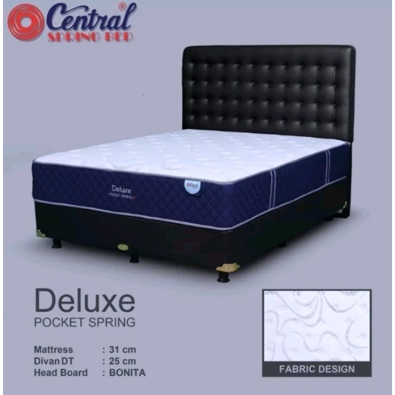 Central deluxe pocket kasur spring bed kasur / divan sandaran bonita / set