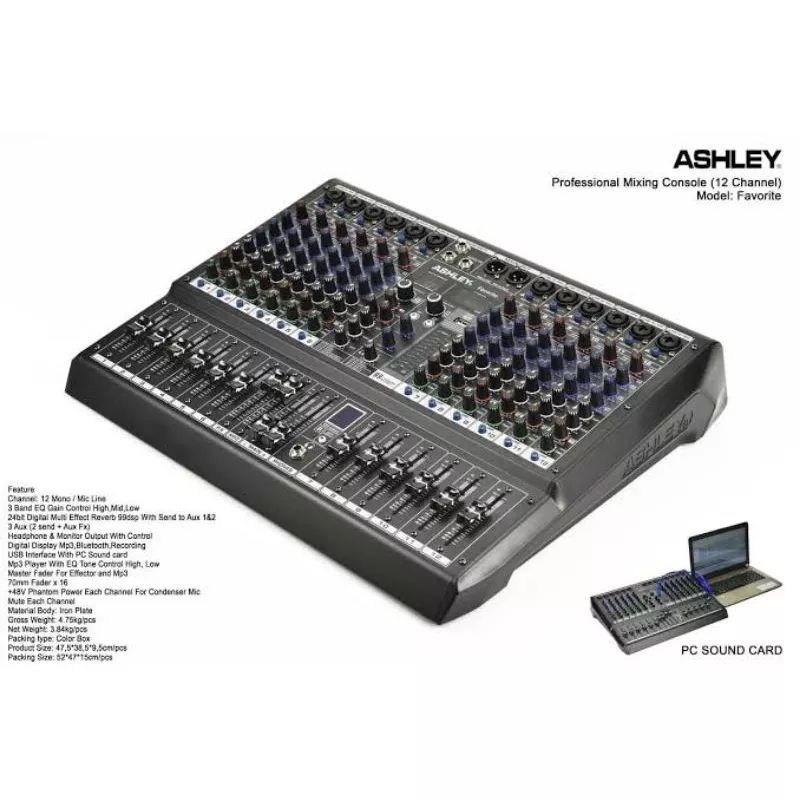 [ 100% Ori ] Mixer 12 channel Ashley Favorite 12 Garansi resmi 1 Tahun - Mixer Audio 12 channel / mixer 12 chanel / mixer ashley 12 chanel