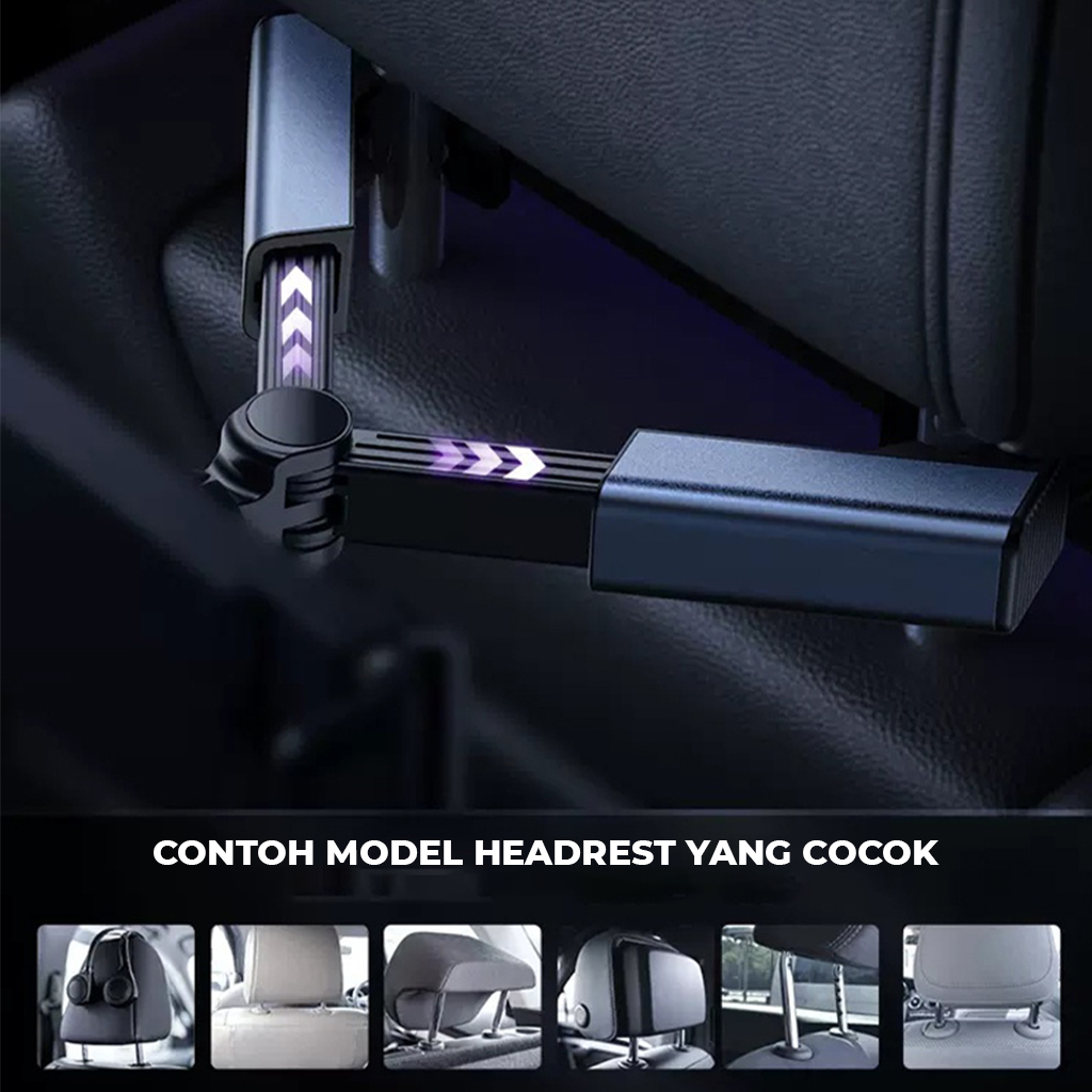 Holder Hp Mobil Alat Penyangga Handphone Tablet Di Head Rest Tempat Dudukan Penahan Hape Di Bangku Tengah Belakang Aman Anti Slip Untuk Nonton NB63 | GROSIRXPRESS