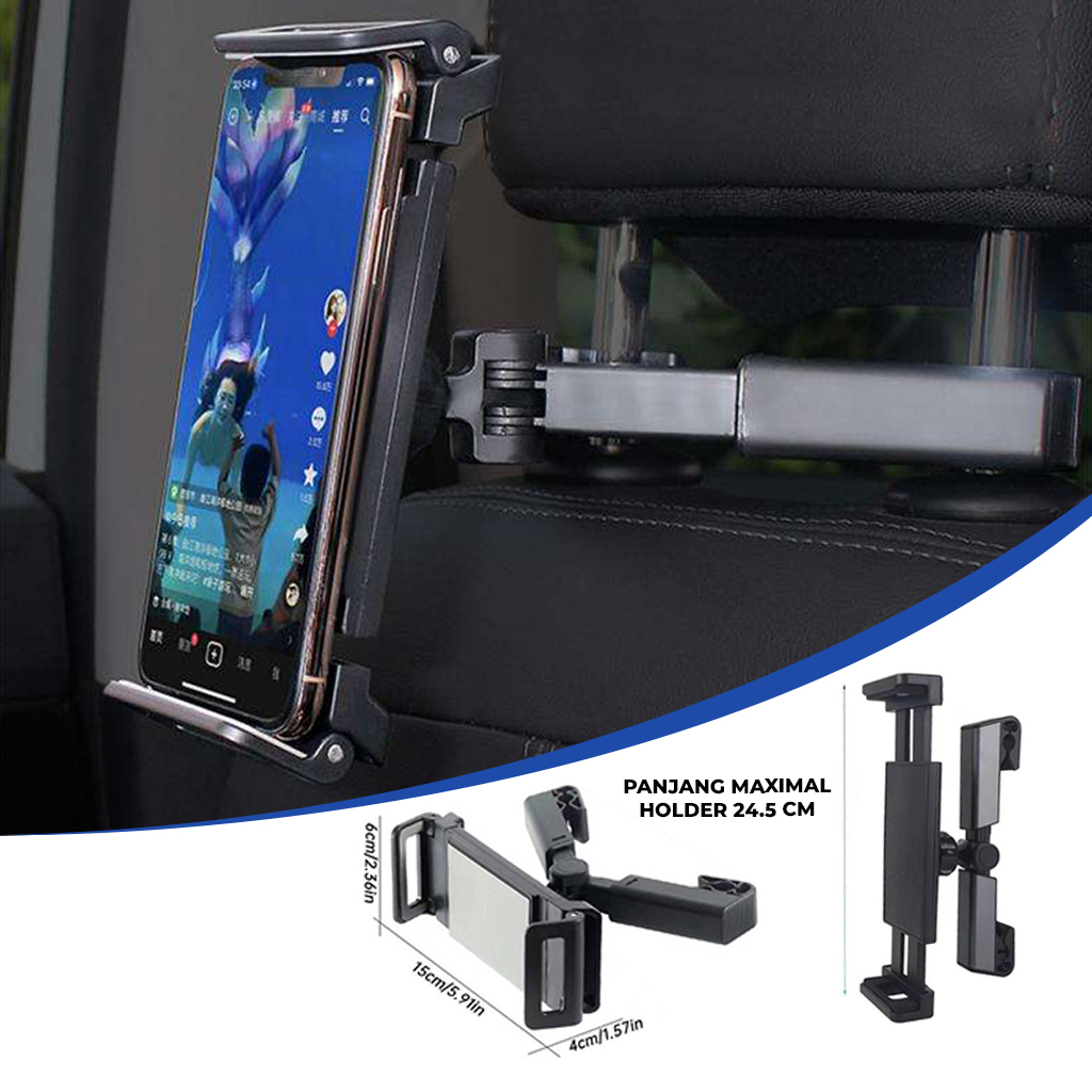 Holder Hp Mobil Alat Penyangga Handphone Tablet Di Head Rest Tempat Dudukan Penahan Hape Di Bangku Tengah Belakang Aman Anti Slip Untuk Nonton NB63 | GROSIRXPRESS