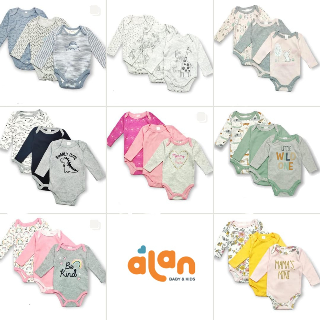 Baby Kiss / Lily&amp;Jack 3pcs Jumper Tangan Panjang (RANDOM) 3-12m BK-JPJ3PCS / L&amp;J-JPTPJ/3