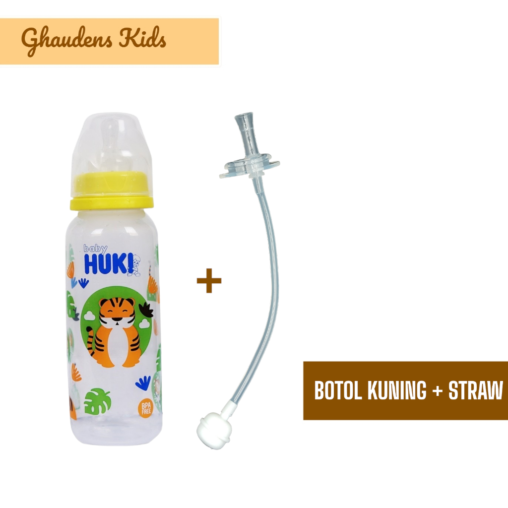 PAKET MURAH Botol Minum HUKI Lengkap + Sedotan 240ml