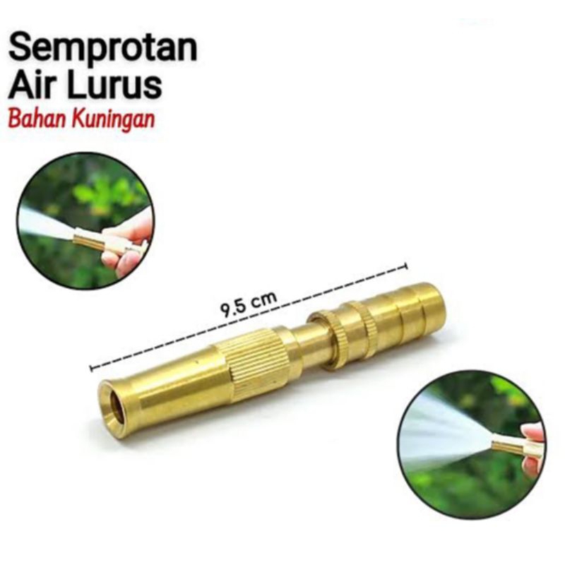 Semprotan Air Lurus Kuningan Brass Hose Nozzle Water Spray Water Nozzle