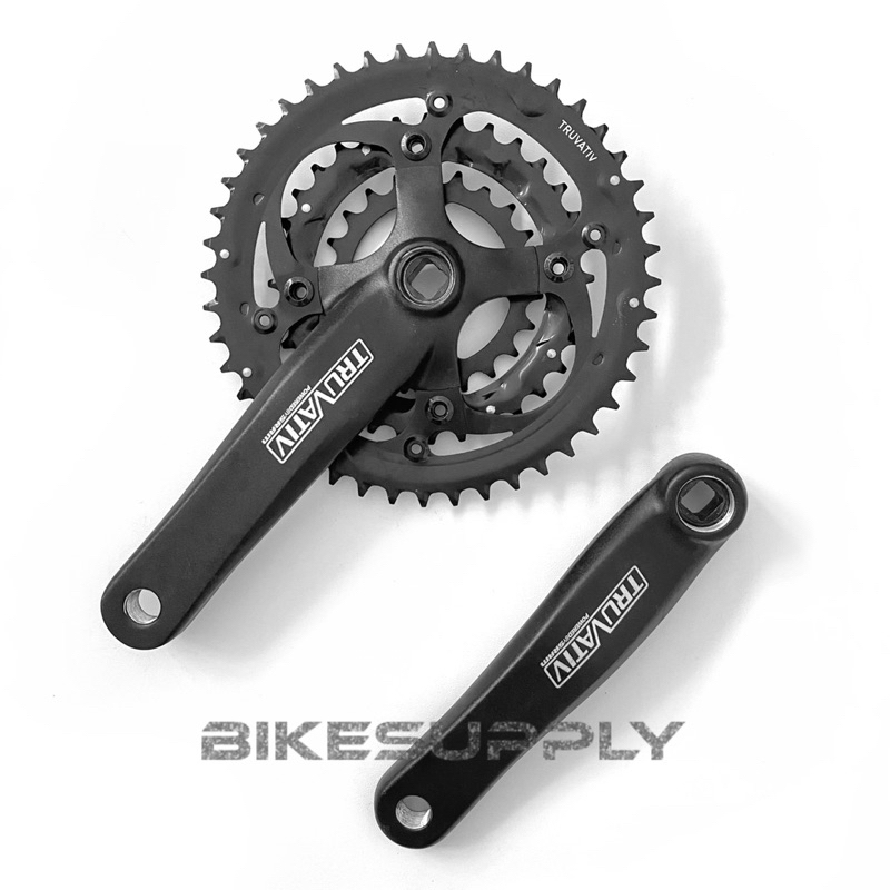 Crank Set Sepeda Merk Truvativ Triple 3 Speed Warna Black Hitam 22 32 44T Panjang Arm 165 mm (Cranks